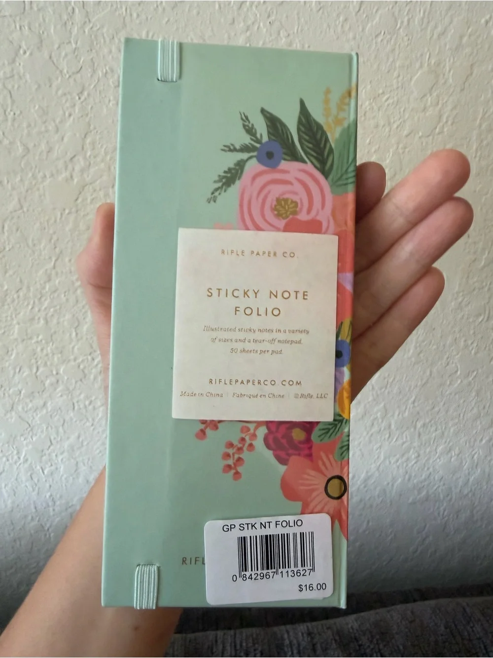 Rifle Paper Co. Mint Green Hardcover Notebook with Pink Accent Tabs